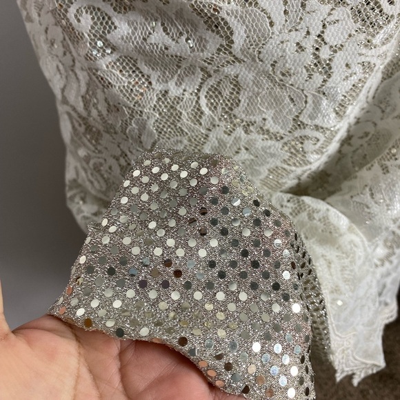 Jessica McClintock Millenium 2000 lace metallic maxi skirt Made in USA - Picture 9 of 12